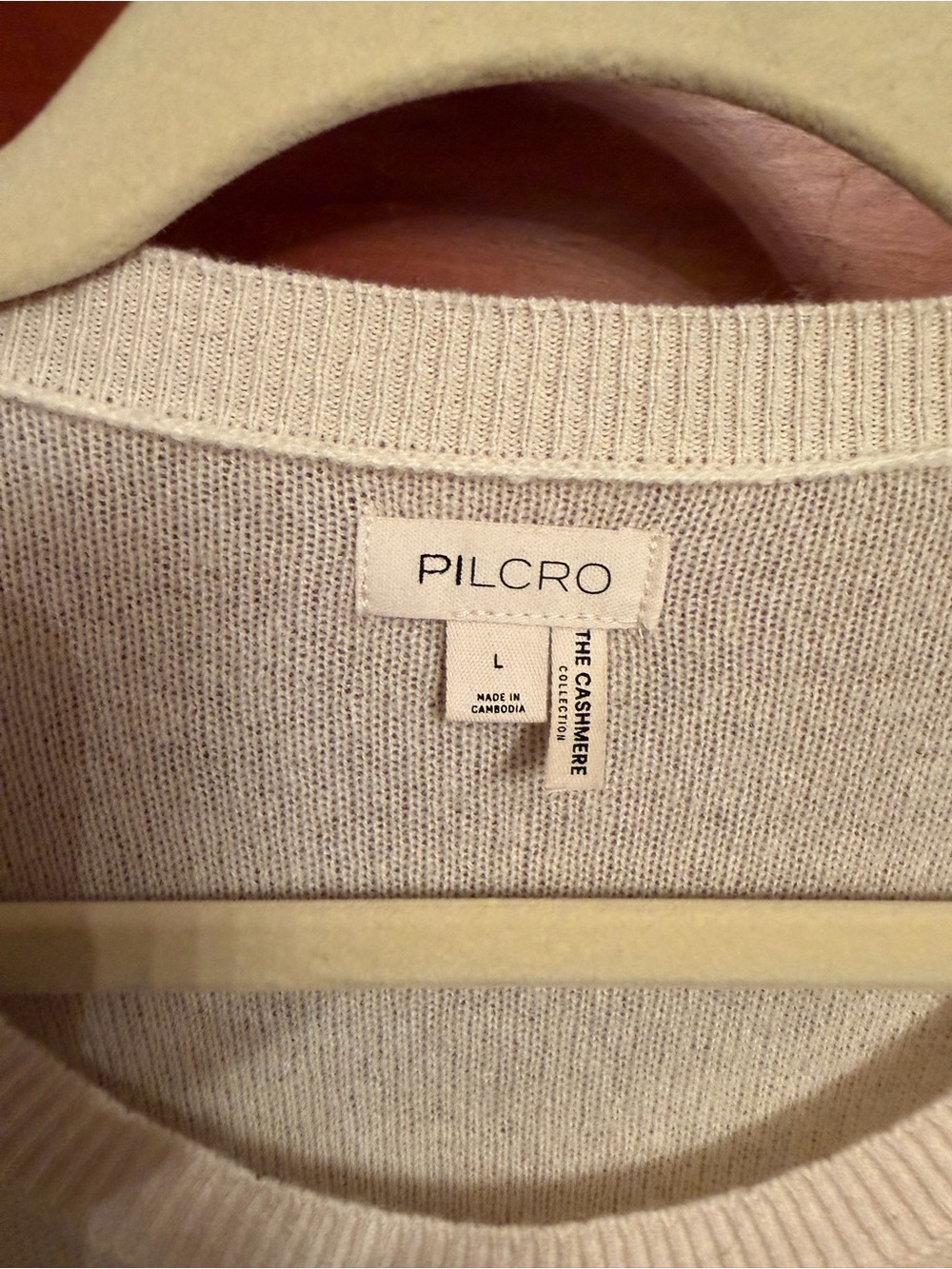 Pilcro Cream Crewneck Cashmere Sweater - Picture 4 of 7